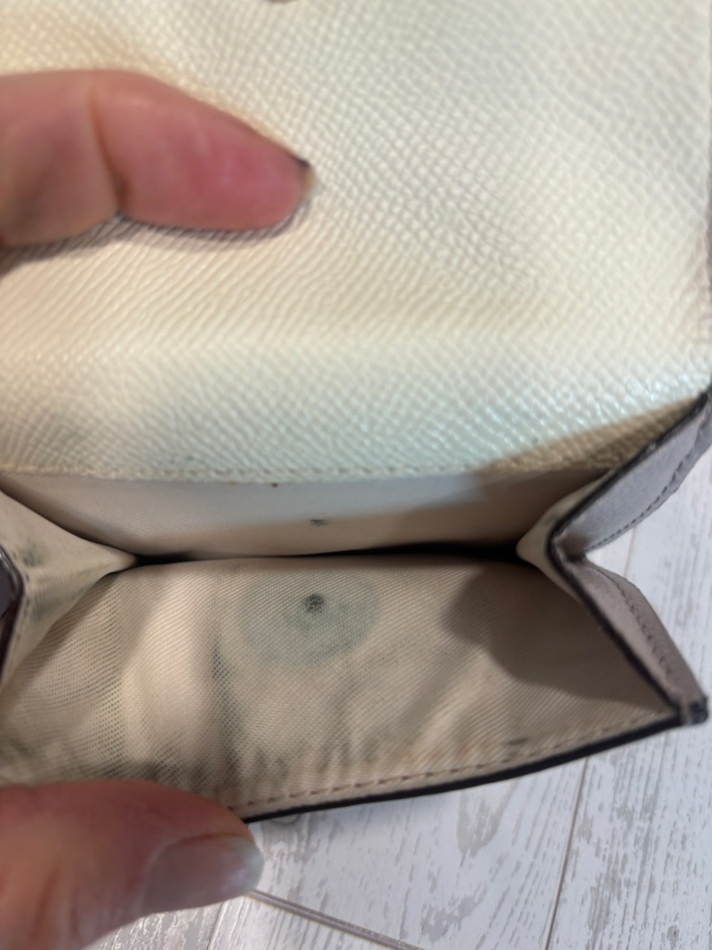 Coach Cream and Taupe Leather Bi-Fold Wallet - Picture 10 of 11